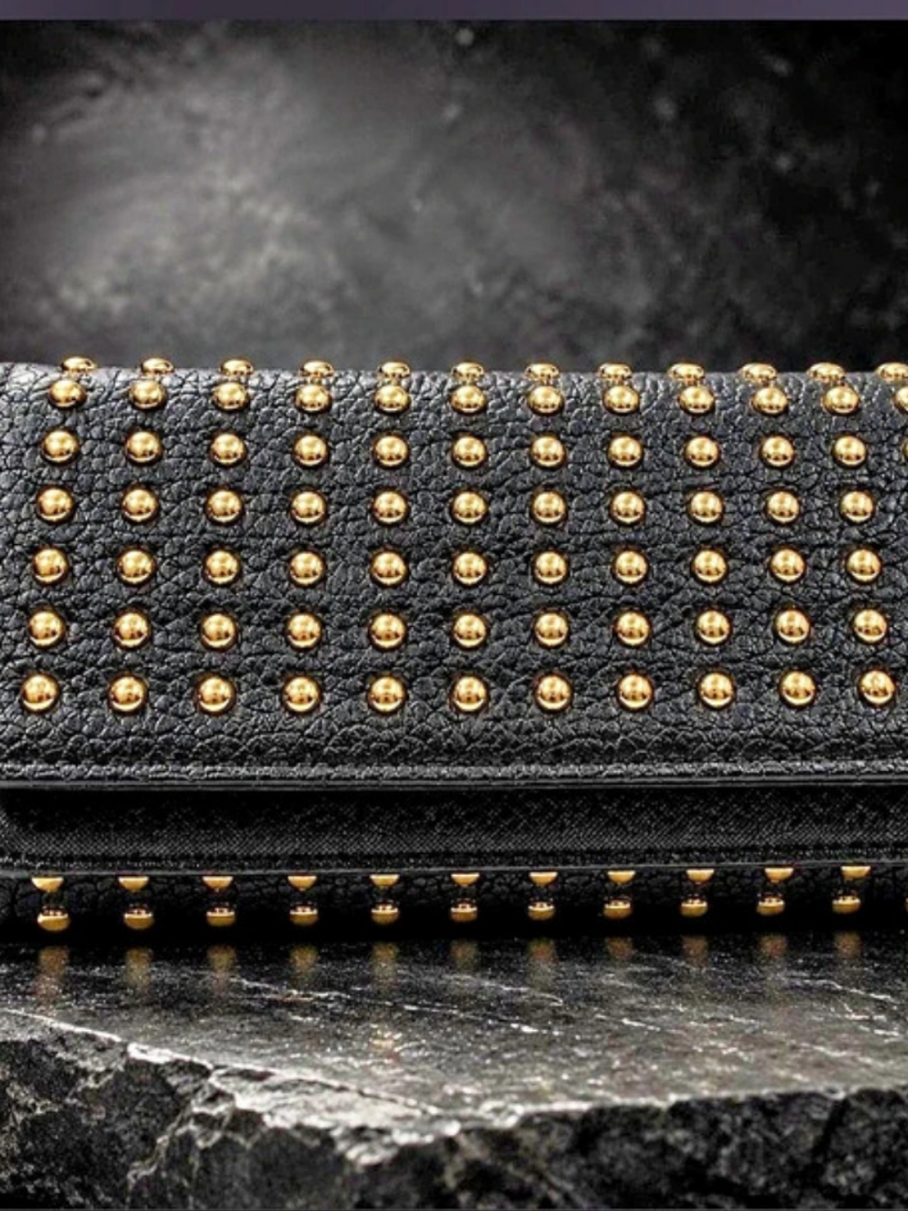 Studded Black Wallet Like New